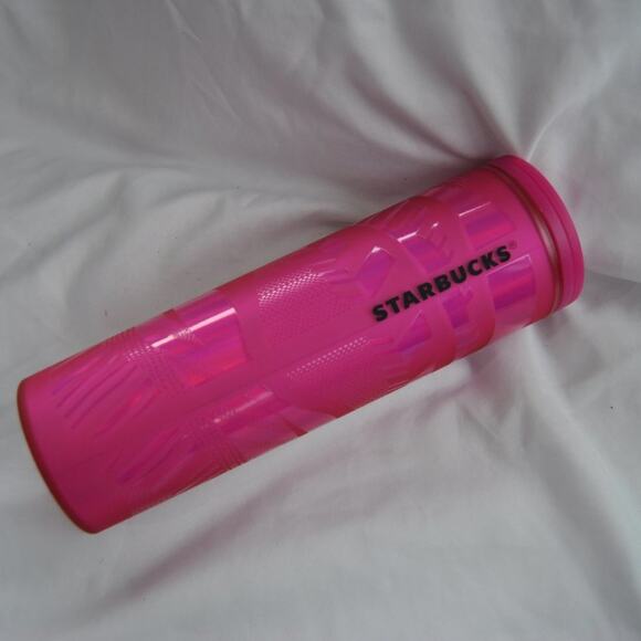 Starbucks Pink Cup Shiny Leaf Design - Picture 5 of 9